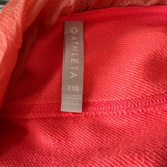 Athleta | Ascend Warm Up 1/4 Zip Hoodie Coral Sz XXS - Picture 2 of 4